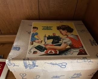 Antique children's sewing machine with original box (Casige, German)
