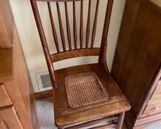 Antique caned bottom chair 