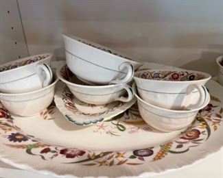 Antique Wedgewood Cornflower china set, large lot 