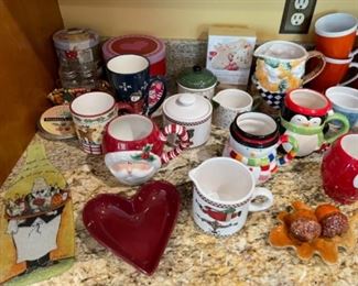 Holiday mugs and serving items 