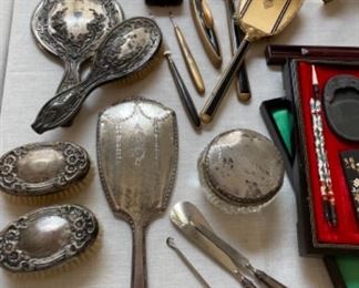 antique vanity sets, sterling and more 