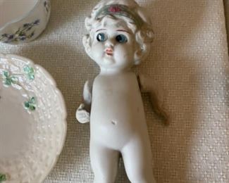Vintage Charlotte Penny bisque jointed doll, Japan 