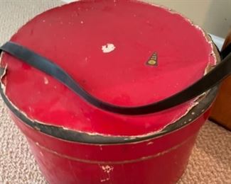 vintage red hat box 