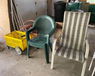 outdoor chairs and side tables 