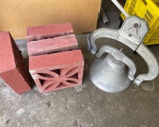 large bell, 4 pavers 