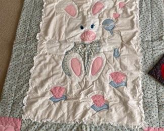 Vintage hand made baby quilt (crib size)