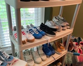 SO MANY SHOES!  Basically every size kids (most are boys grade school 13-7, but some smaller and larger)  ALL name brands (Nike, Veja, Gap, Converse, Adidas, Native, Vans)