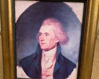 Framed Life Print of Thomas Jefferson.  Painted by Charles Wilson Peale