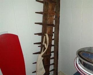 Rare 19th century wooden Spiked Harrow two pieces. 