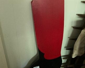 Restored Sign from Marchetti store. Joseph Marchetti was a cobbler, thus the boot...