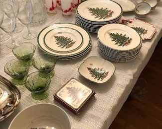 Spode and Cuthbertson Christmas Tree pattern