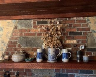 Dining Room 
Whites Stoneware Pitcher, stoneware tankards, Dean White pottery