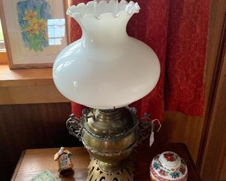 Living Room 
Bradley & Hubbard lamp