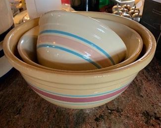 Kitchen 
Watts & McCoy pottery mixing bowls