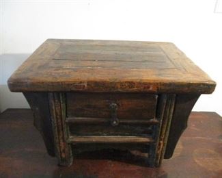 VERY OLD 1 DRAWER STOOL