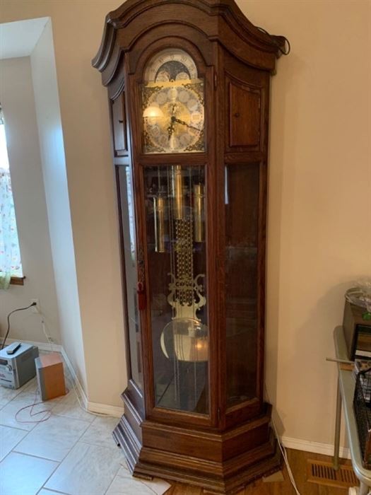 Black Forest Grandfather clock with side shelves 82 x 33 x 15