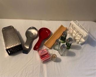 Salt and pepper shakers and other kitchen items