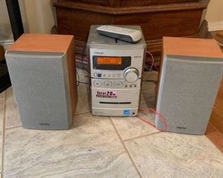 Sony stereo with two speakers and remote works well