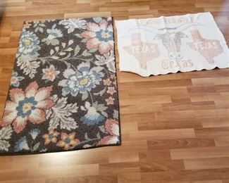 Rug (approx 4 ft x 2 ft) and Longhorn rug