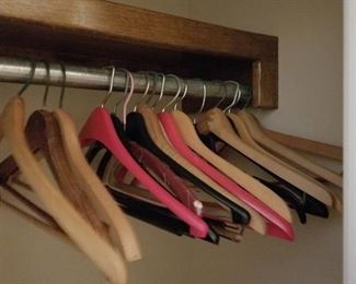 Assorted hangers and shoe holder