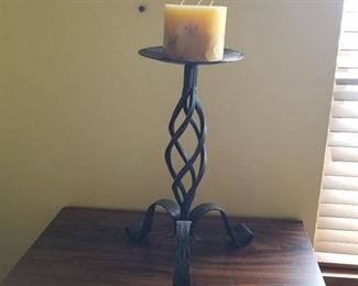 Heavy metal candle holder (24" including candle)