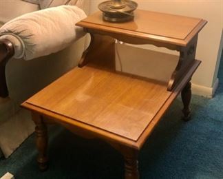 Vintage two tier end tables 