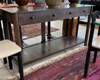 Jim Rose “Shaker in Steel” 4 drawer console.   $1,200
