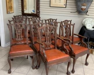 Set of 12 Vintage Ball & Claw dining chairs.    $1,200