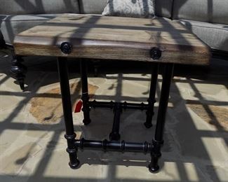 $45. Wooden Outdoor Table w/Metal Legs