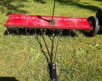 Outside:  (Thatcher attachment) Craftsman PYT 9000 Riding Mower w/2 attachments (Runs great)