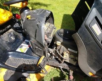 Outside:  Craftsman PYT 9000 Riding Mower w/2 attachments (Runs great)