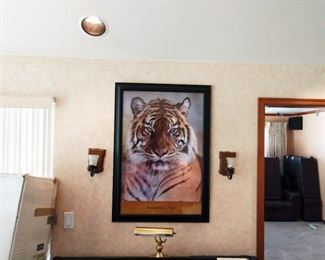 Living Room:  Tiger Picture 2 Wall Candle Holders