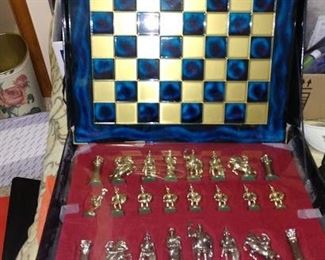 Office Left:     Chess set Monopoulos   (Metal Board & Pieces)