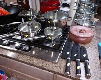 Kitchen:  Cooking Pots (Set)  Carving Knifes