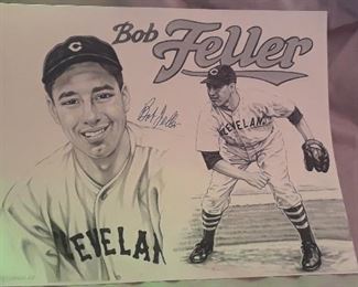 d Autographed Bob Feller print