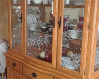 d pine china cabinet
