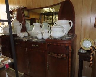 Antique Art Deco Sideboard has Table to Match