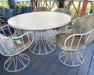 Patio Table with 5 Swivel Chairs