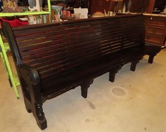 Large Church Pew - On back has bible holder