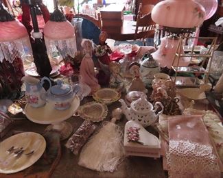 Antique Hand-Painted China - Lenox - Linens - Lamps