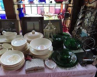 Wheat China Set - Green Glass