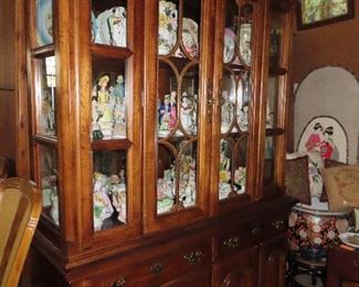 Pecan China Cabinet with Storage Below