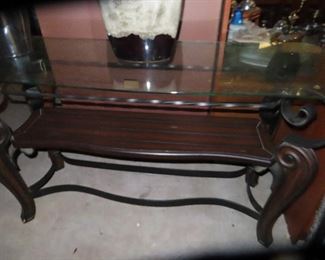 Glass Top - Metal Base Sofa Table