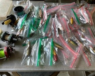 Lots of old lures including some wood ones.
