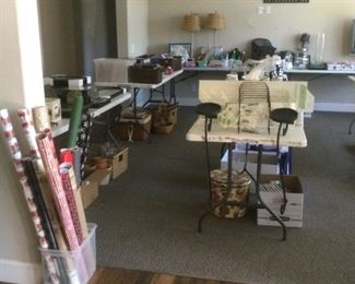 Lot's of housewares, bric a brac, advanced Craft and Quilting books, etc., etc, etc. 