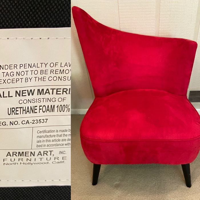 Modern Red Velvet Chair Armen Art Furniture