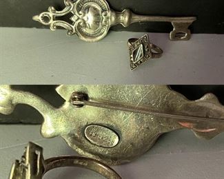 Brookraft Sterling Skeleton Key Brooch
Sterling Marcasite Ring