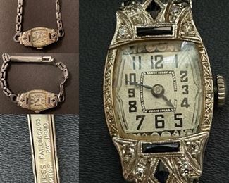 Antique Peerless Platinum, Diamond & Sapphire Art Deco 1930’s Ladies Watch
