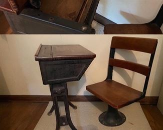 Antique Toddler Children’s Iron Desk & Chair-2 available 