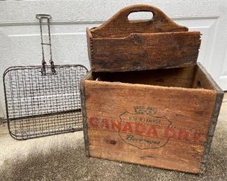 Antique Wooden Canada Dry Crate
Antique Wooden Tool Caddy
Vintage Metal Campfire Grill Basket